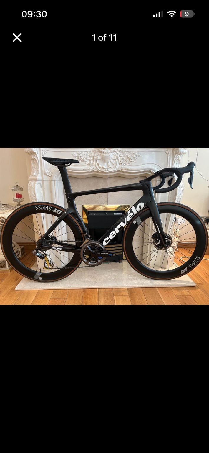 White and grey Factor Ostro VAM road bike, drive-side view
